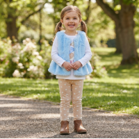 J15553TOD: Girls Faux Fur Gilet, Top & Legging Outfit (2-4 Years)